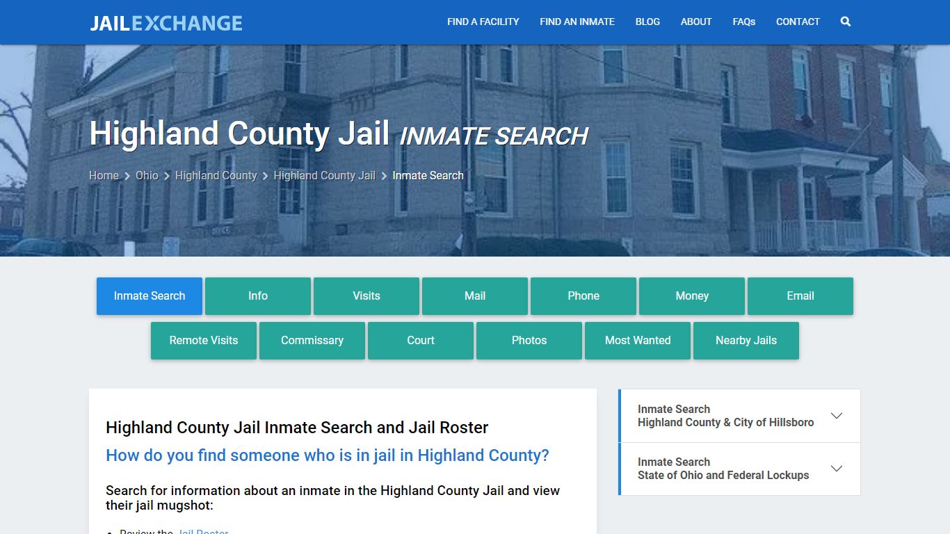 Highland County Jail Inmate Search - Jail Exchange